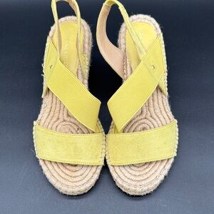 Adrienne Vittadini Yellow Espadrille Sandals Size 7.5